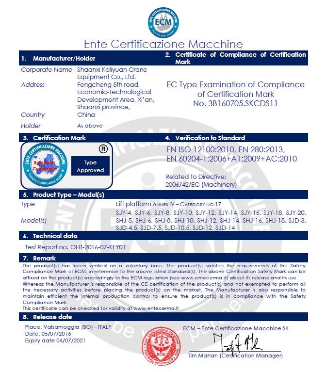 Hydraulic Aerial Lift Certification