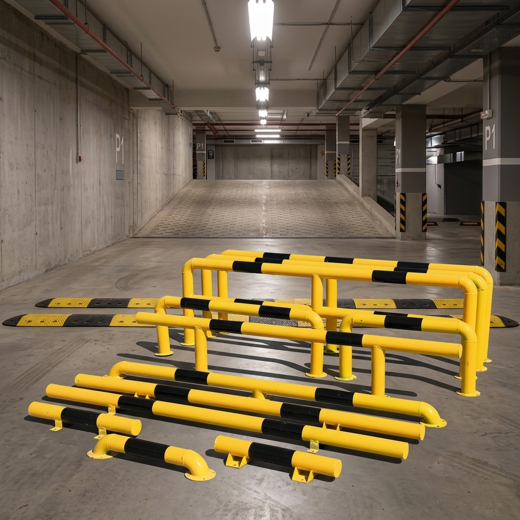 Anti-Collision Steel Pipe Column Protector U-Shaped Column Guard for Warehouse and Factory