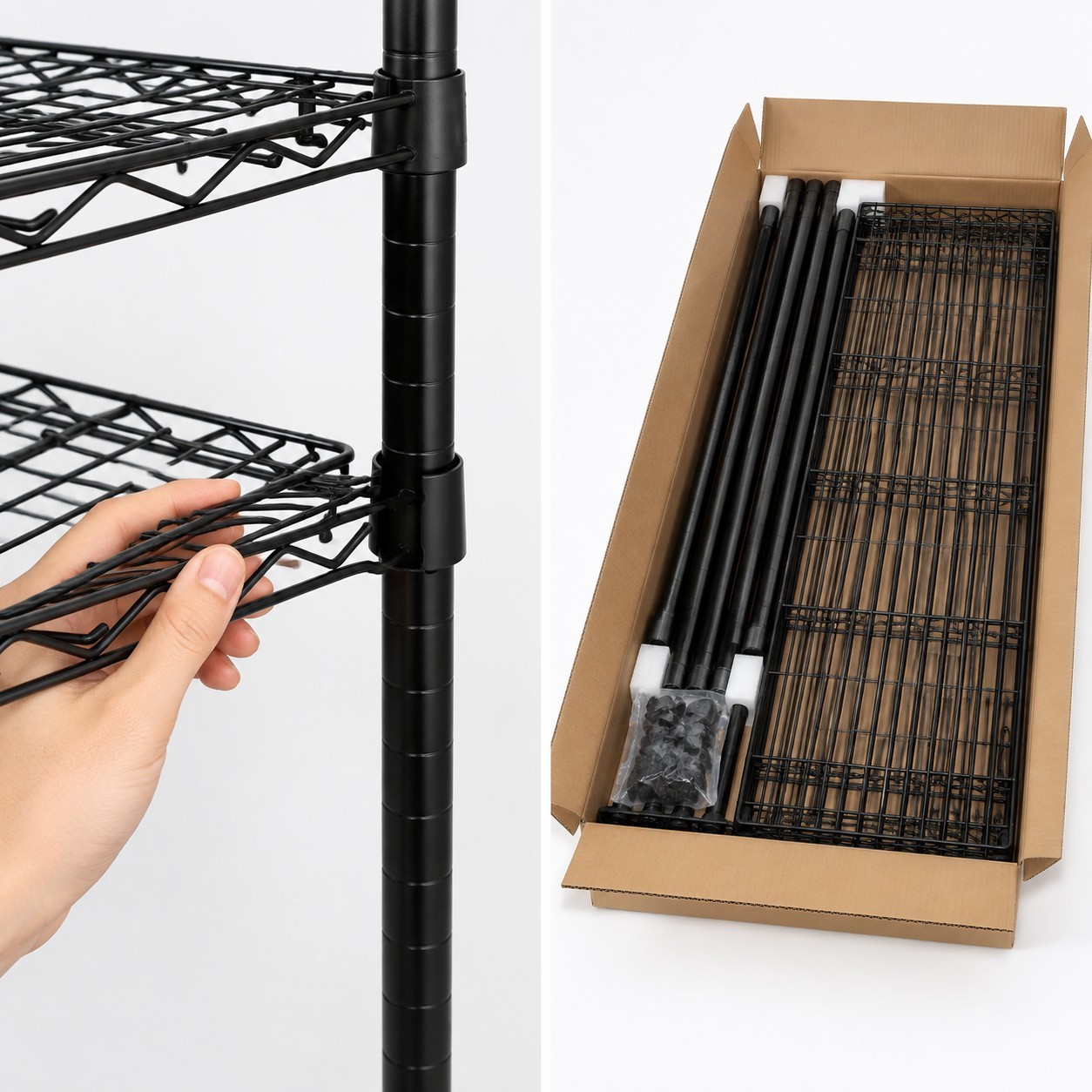 Customized Metal Wire Shelving Unit Heavy Duty Adjustable 5 Tier Wire Storage Shelf for Warehouse Garage Kitchen Supplier