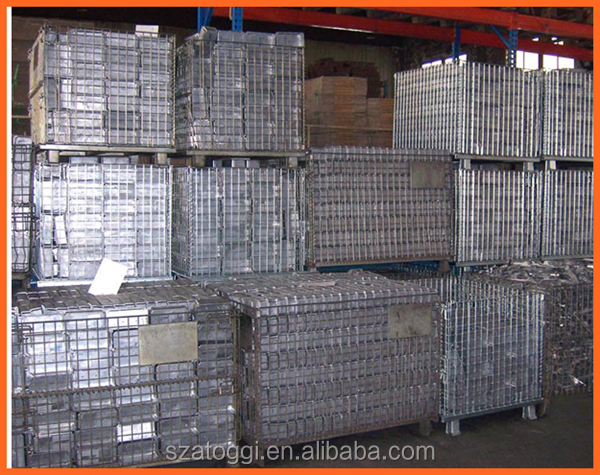 Heavy Duty Galvanized Steel Storage Pallet Crate with 1000kg Capacity for Industrial Warehouse