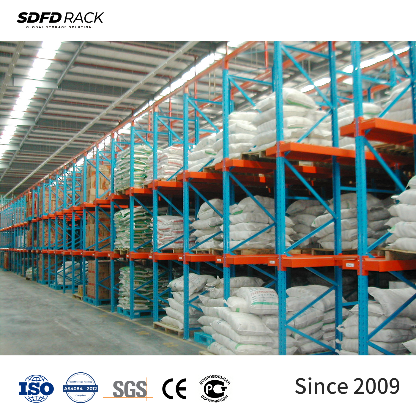 Direct Factory Powder Coated Cold Rolled Steel Heavy-Duty Industrial Drive-in Racking Solutions 3-Year Warranty Adjustable