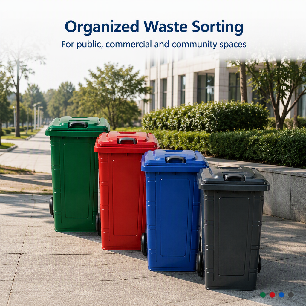 High Quality 240L Customizable Large Galvanized Steel Heavy Duty Eco-Friendly Commercial Outdoor Storage Bin