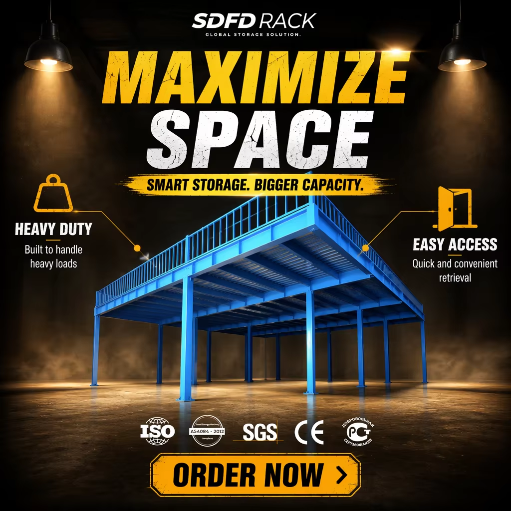 OEM High Capacity Heavy Duty Mezzanine Floor Custom Multi-Tier Mezzanine Racking Steel Mezzanine Platform for Warehouse Storage