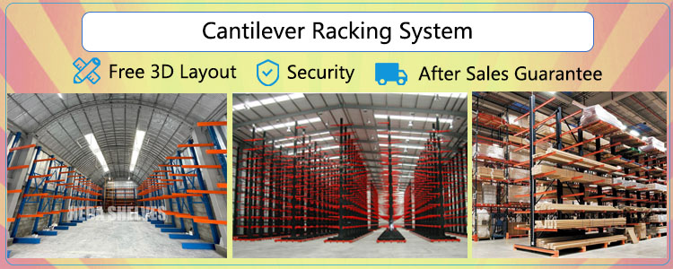 Cantilever Storage Rack Heavy Duty Single Sided H Steel Factory Cantilever Racking for Warehouse