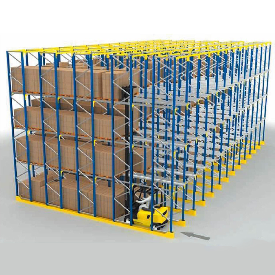 Reinforced 5 Layer Drive-In Storage Racking Heavy Duty Industrial Warehouse Cargo Shelving Units Cold Rolled Steel CE Certified