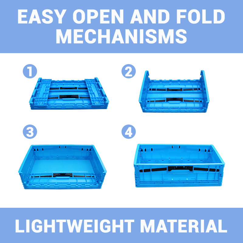 Deep Foldable Stackable Nestable Solid Box Industrial Plastic Crate for Logistics Storage and Transportation