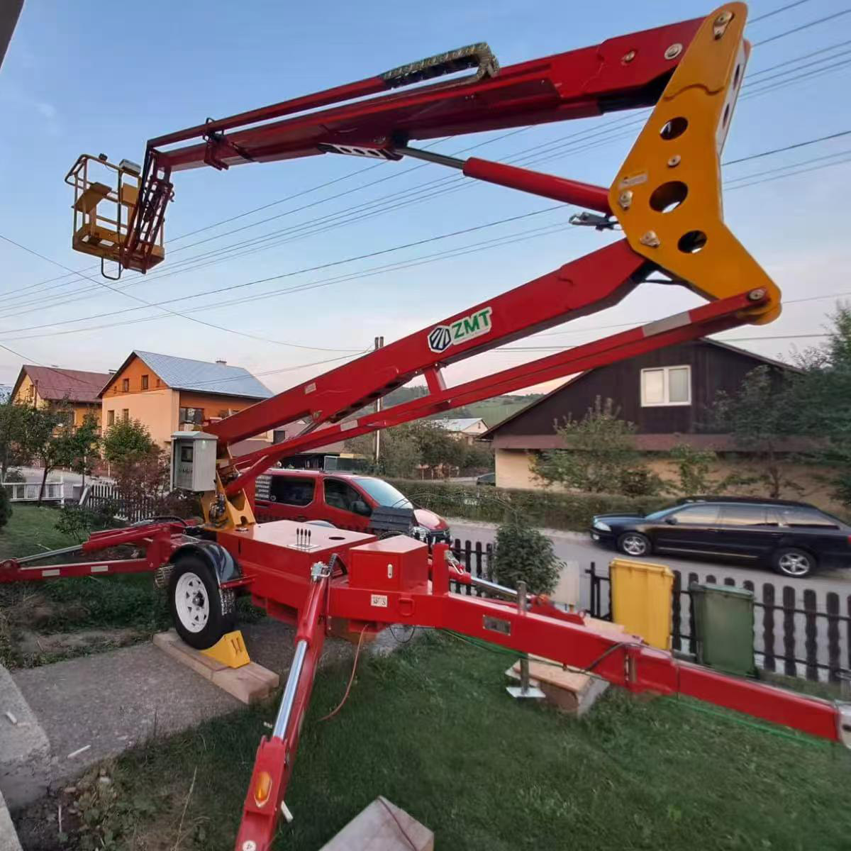 ZMT P-997 10m 12m 14m 16m 18m 20m 22m Hydraulic Man Mobile Bucket Aerial Work Towable Cherry Picker Trailer Mounted Boom Lift