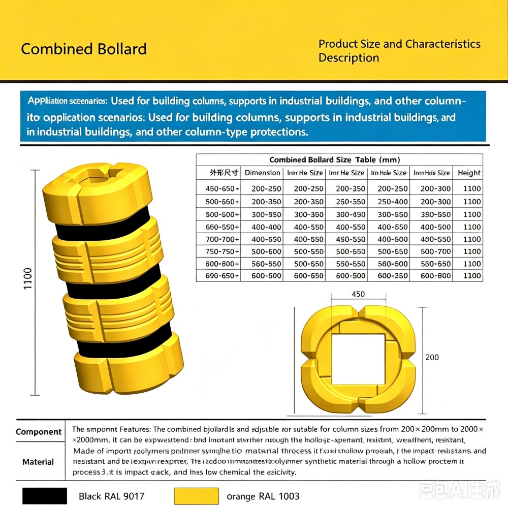 Modular Warehouse Column Protector Yellow Building Pillar Guard for Forklift Impact Protection in Logistics Centers