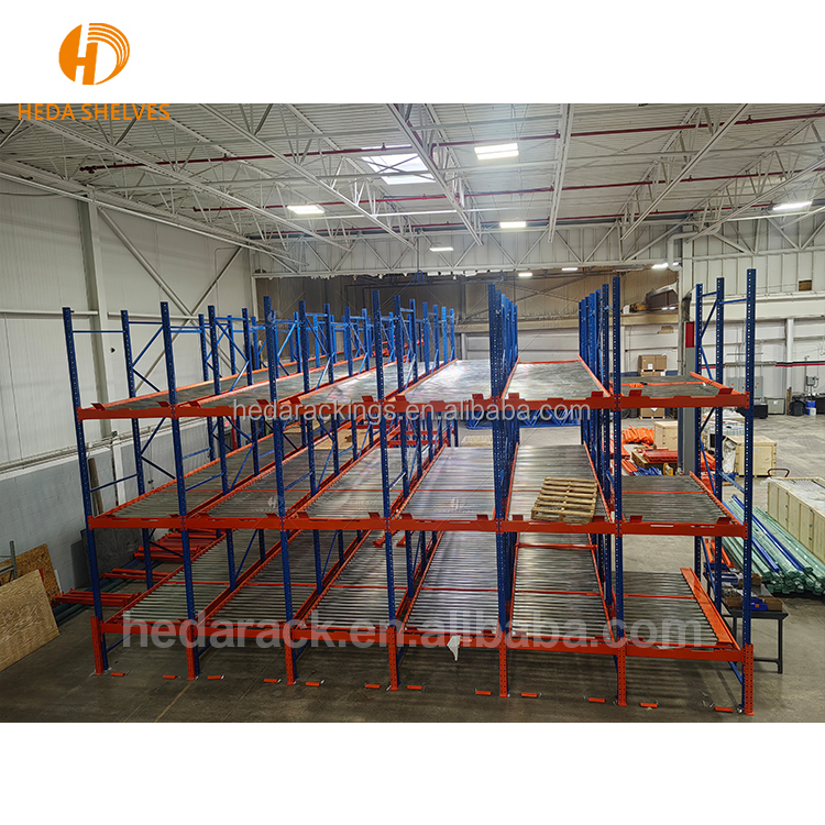 High Quality FIFO Gravity Carton Flow Rack Pallet Rack System Pallet Flow Racking Warehouse Equipment