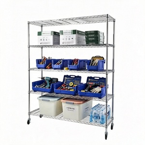 Commercial Warehouse Factory Storage Rack 5 Tiers Wire Shelving