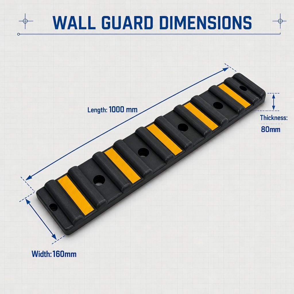 Factory Safety Rubber Anti-Collision Impact Protection Strip for Wall Corner Column Machinery Zone Warehouse and Workshop