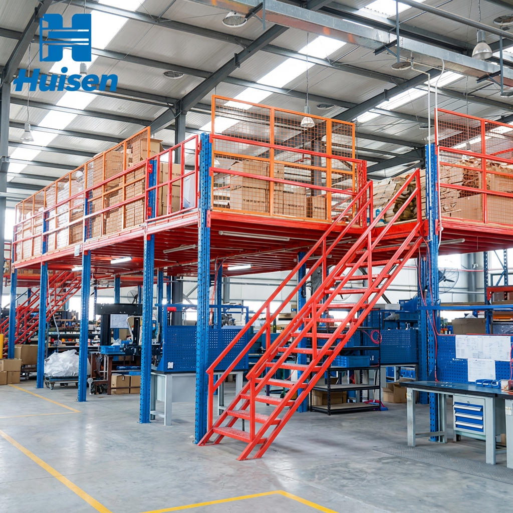Huisen Custom Load Capacity High Strength Cold Rolled Steel Steel Structure Mezzanine Floor for Retail Distribution Wholesale