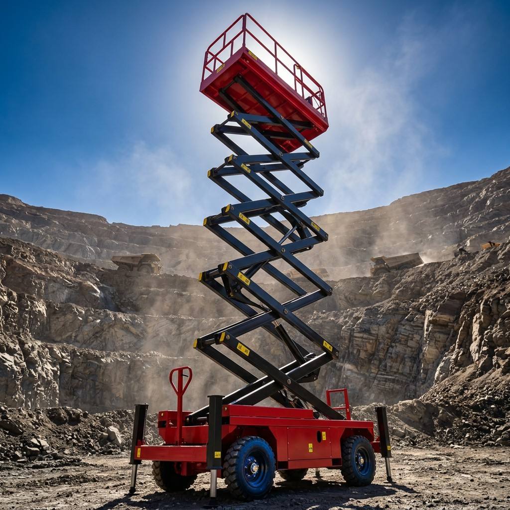 Towable Manganese Steel Scissor Lift 18m 500kg Electric Hydraulic Auxiliary Walking Brakes CE Certified Platform 2.27x1.13m