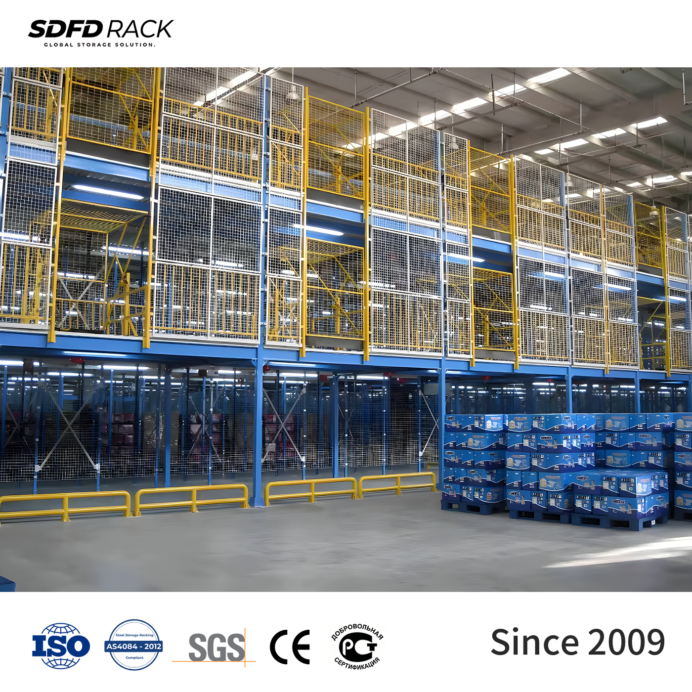OEM High Capacity Heavy Duty Mezzanine Floor Custom Multi-Tier Mezzanine Racking Steel Mezzanine Platform for Warehouse Storage