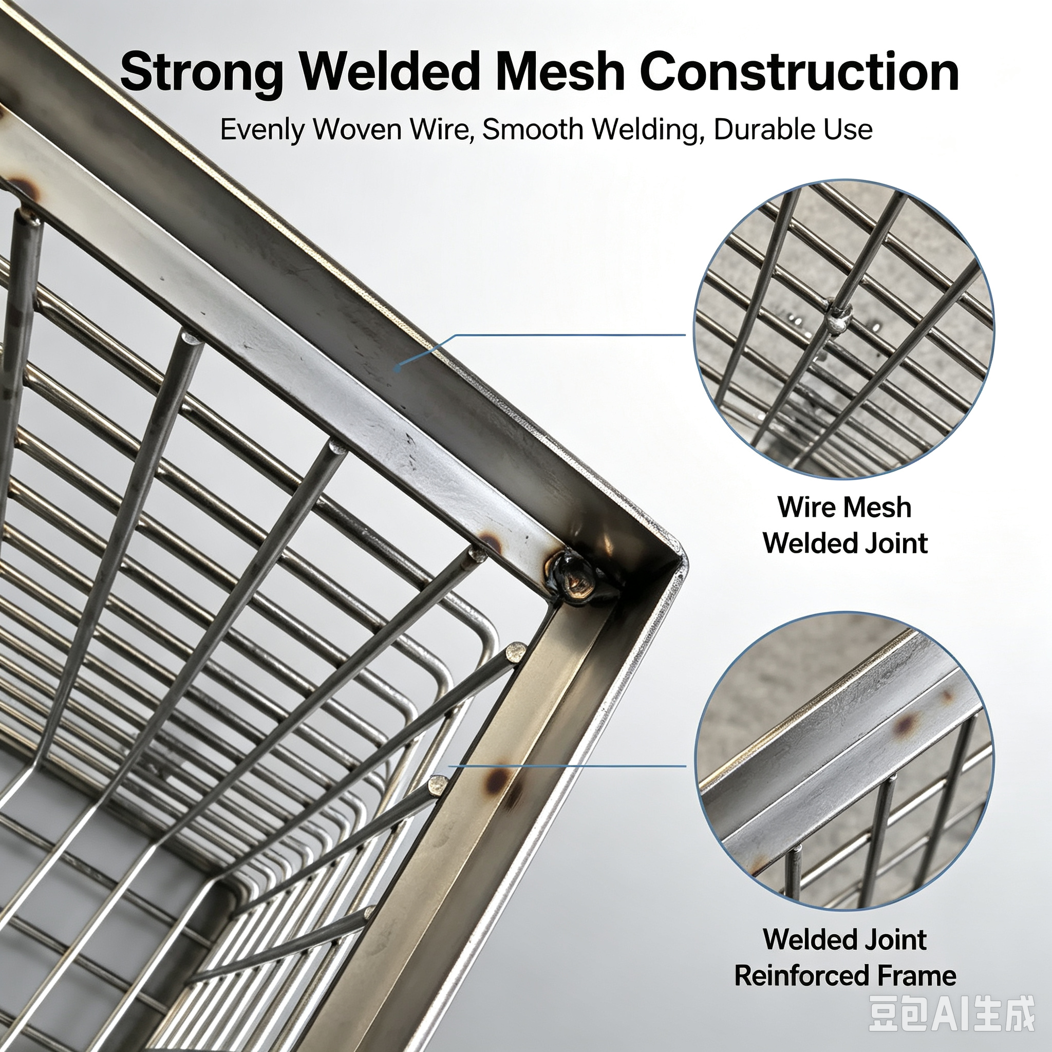 Stackable Industrial Wire Mesh Storage Baskets Eco-Friendly Durable Stainless Steel Sorting Organizing Hardware