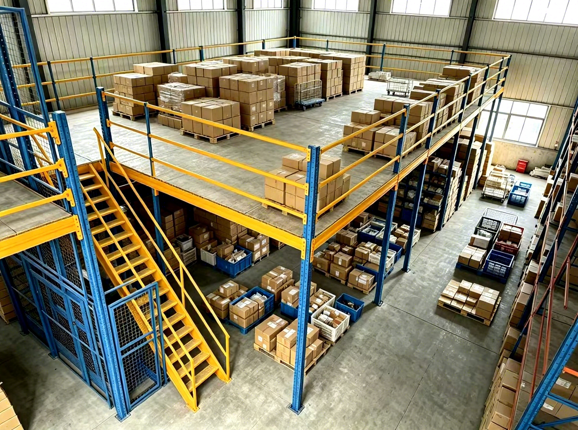 HONGXIN Heavy Duty Customizable Steel Multilayer Corrosion Protected Adjustable Boltless Mezzanine 300-1000kg/sqm Load Capacity