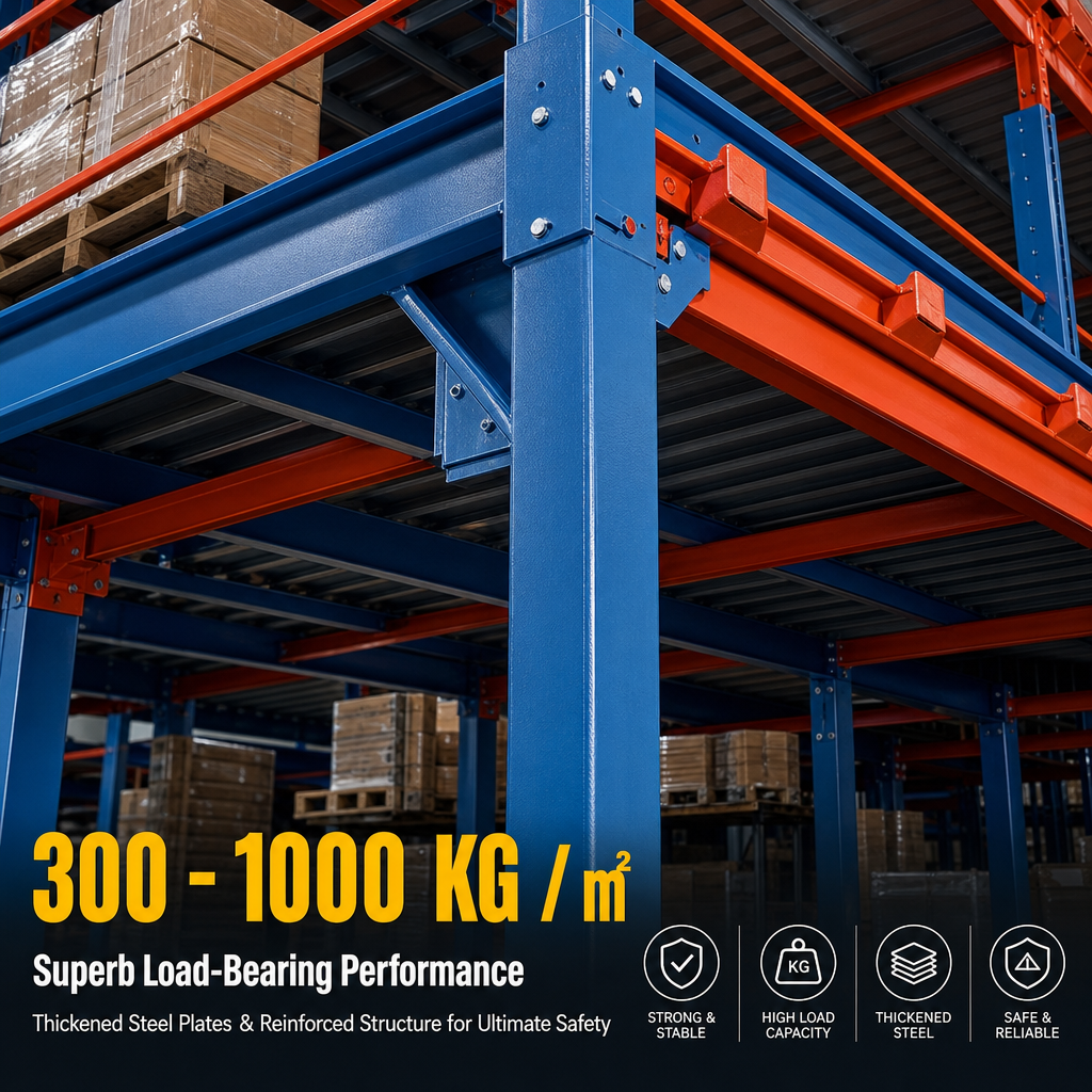 Tailor-Made Load Capacity Mezzanine Steel Platform Modular Bolt Connection for E-commerce Warehouse Storage Rack System