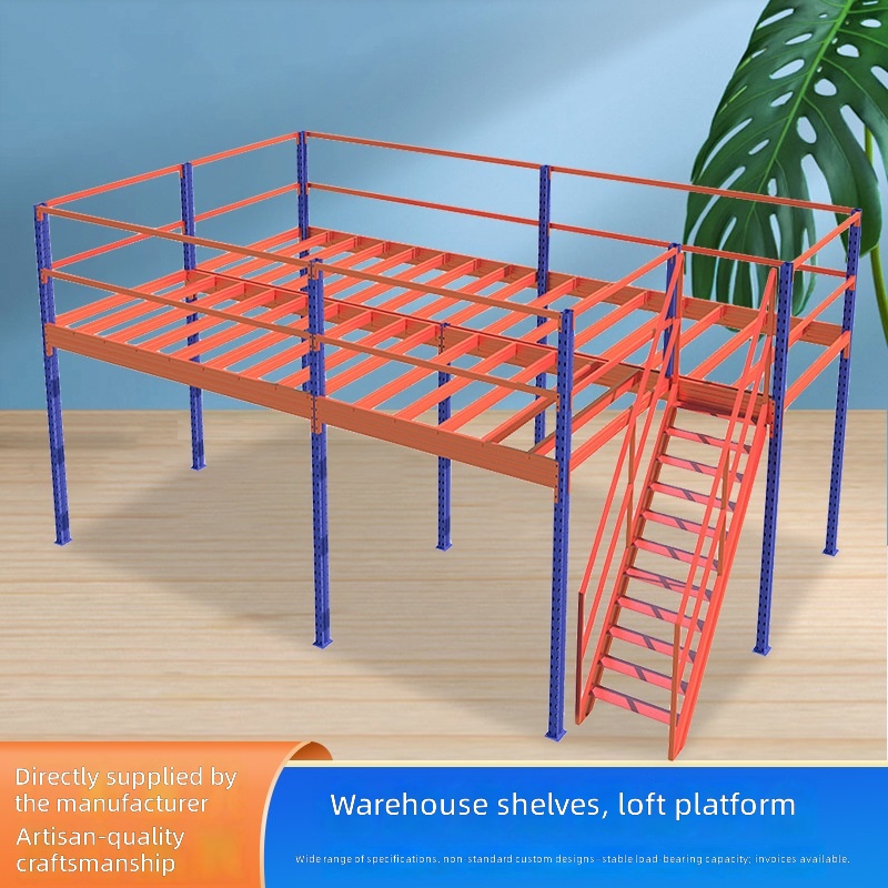Wholesale Loft Platform Racking Two-Story Heavy-Duty Cold-Rolled Steel Storage Mezzanine Structure Reinforced Shelving