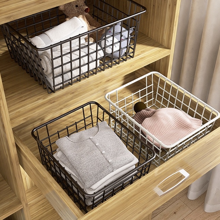 Metal Wire Organizer Baskets Storage Baskets Pantry Baskets for Kitchen Living Room
