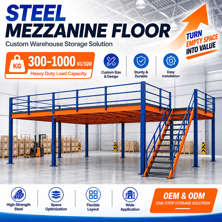 Steel Mezzanine Floors System Modular Industrial Storage Platform Rack for Warehouse