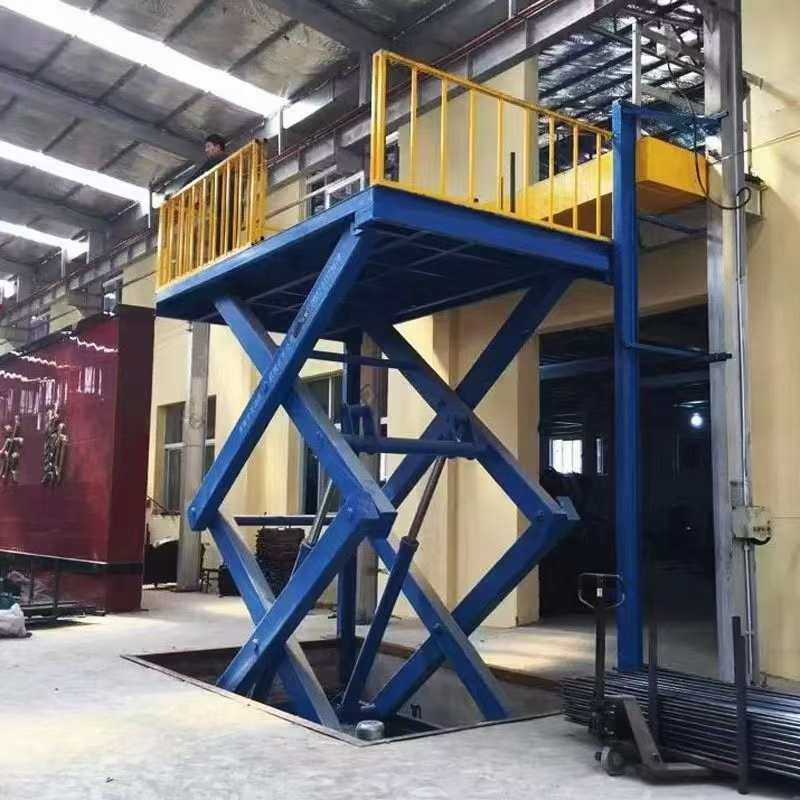 Professional Factory Scissor Lift Stationary Hydraulic Vertical Static Cargo Scissor Lift People Elevator Platform Steel 800