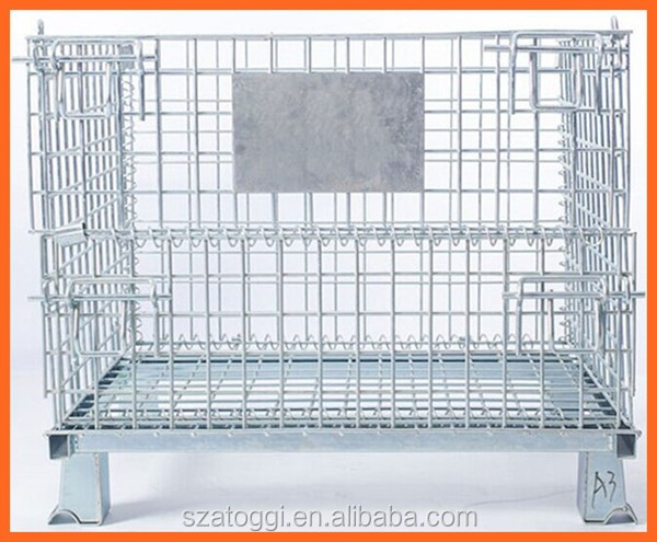Heavy Duty Galvanized Steel Storage Pallet Crate with 1000kg Capacity for Industrial Warehouse