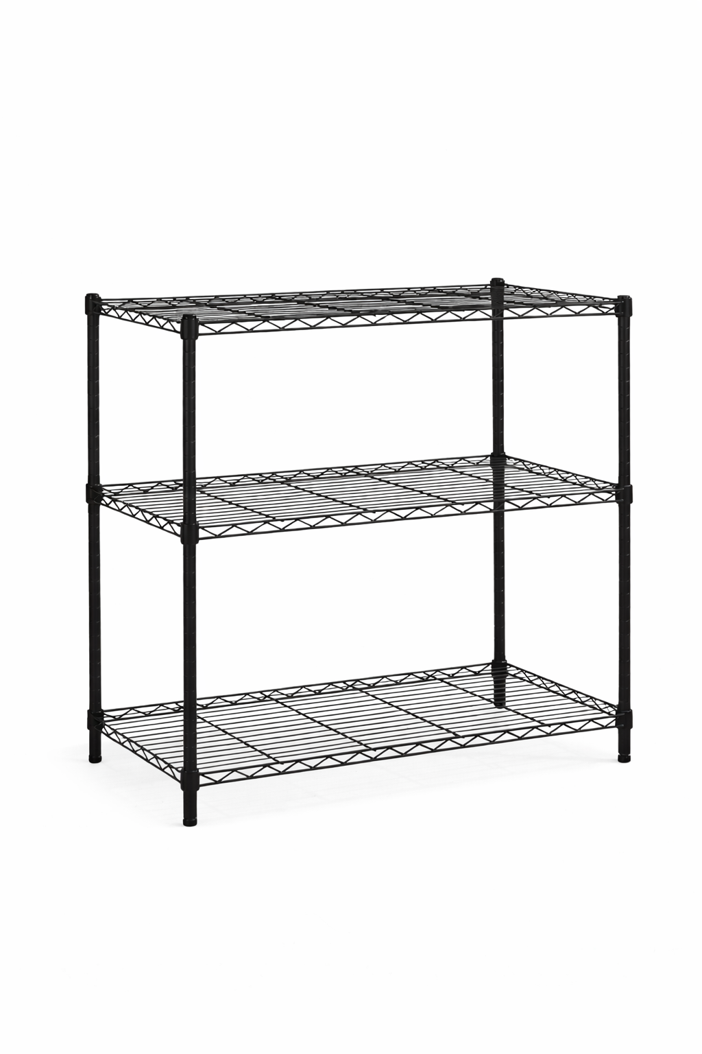 3-Tier Heavy Duty Iron Wire Shelving Unit Adjustable Shelves Modern Multifunctional Kitchen Garage Living Room Storage-Movable
