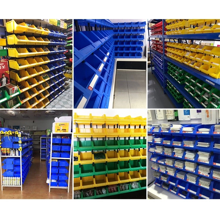 Industrial Style Front-Opening Stackable Plastic Storage Bin for Warehouse Use