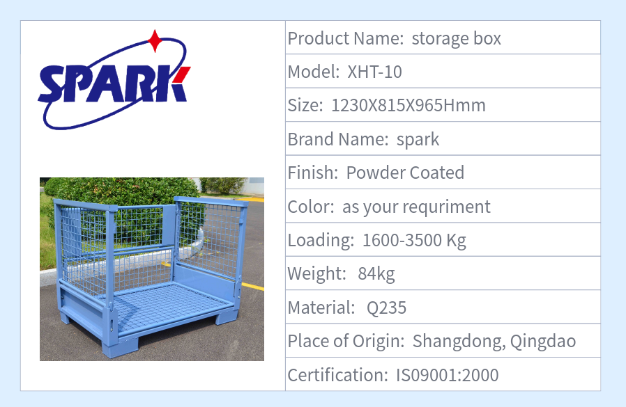 Spark Custom Heavy-Duty Steel Folding Storage Box 1600kg Capacity Lockable Design Wire Construction Cargo Equipment