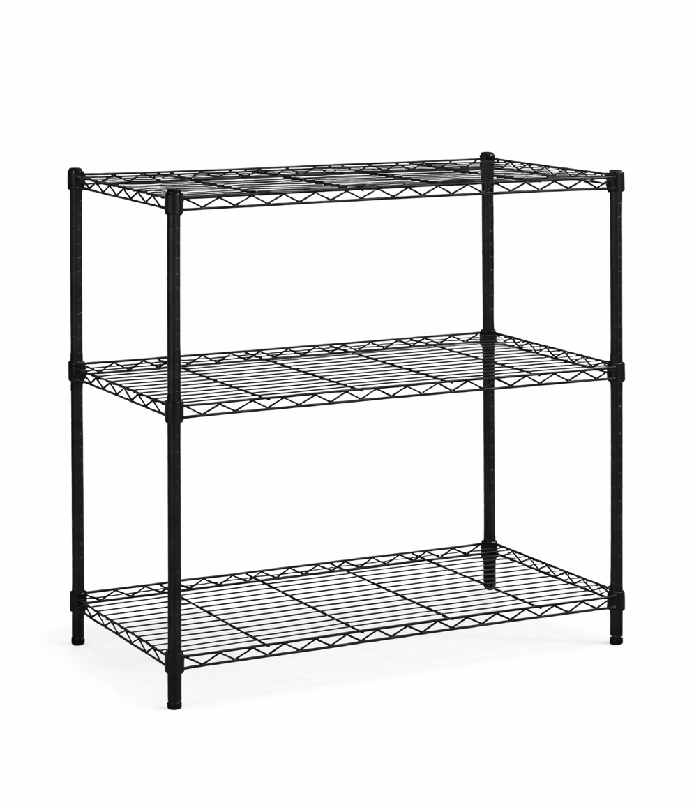 3-Tier Heavy Duty Iron Wire Shelving Unit Adjustable Shelves Modern Multifunctional Kitchen Garage Living Room Storage-Movable