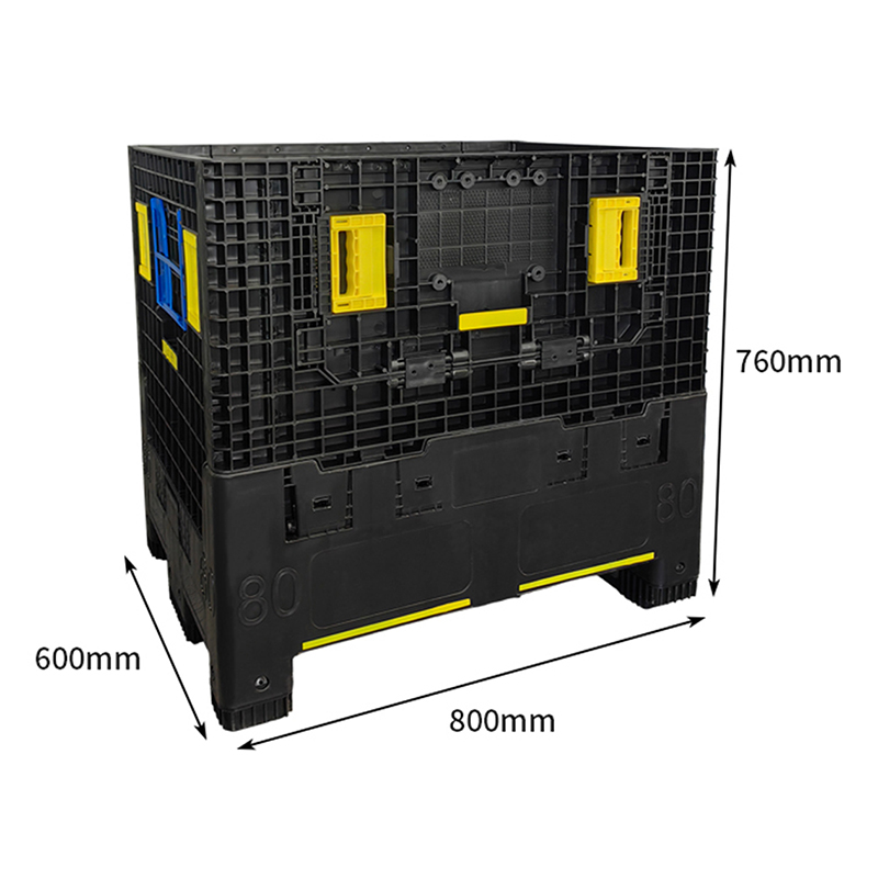 HDPE Warehouse Storage Euro Bulk Foldable Plastic Pallet Container 800x600x760mm Collapsible Stackable Large Pallet Box