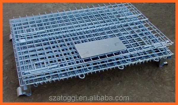 Heavy Duty Galvanized Steel Storage Pallet Crate with 1000kg Capacity for Industrial Warehouse