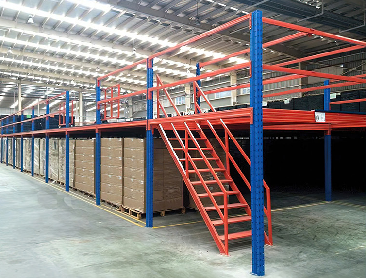Warehouse Mezzanine Modular Racks Platform Structure Anti-Collision Features Steel Construction European-Style Warehouse