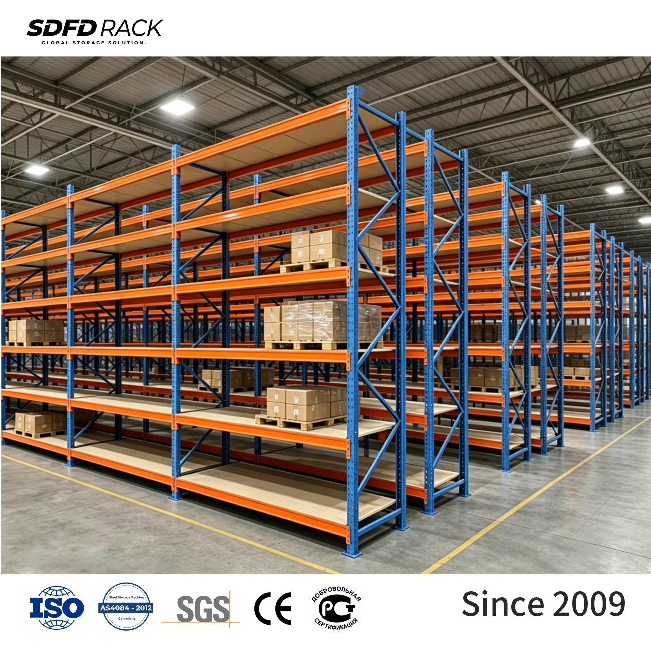 High Quality Teardrop Pallet Rack System Low Price High Load Heavy Duty Warehouse Selective Pallet Racking for Wire Mesh Deck