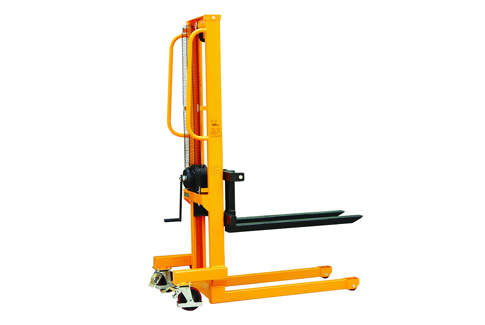 Manual hydraulic stacker for light industrial handling