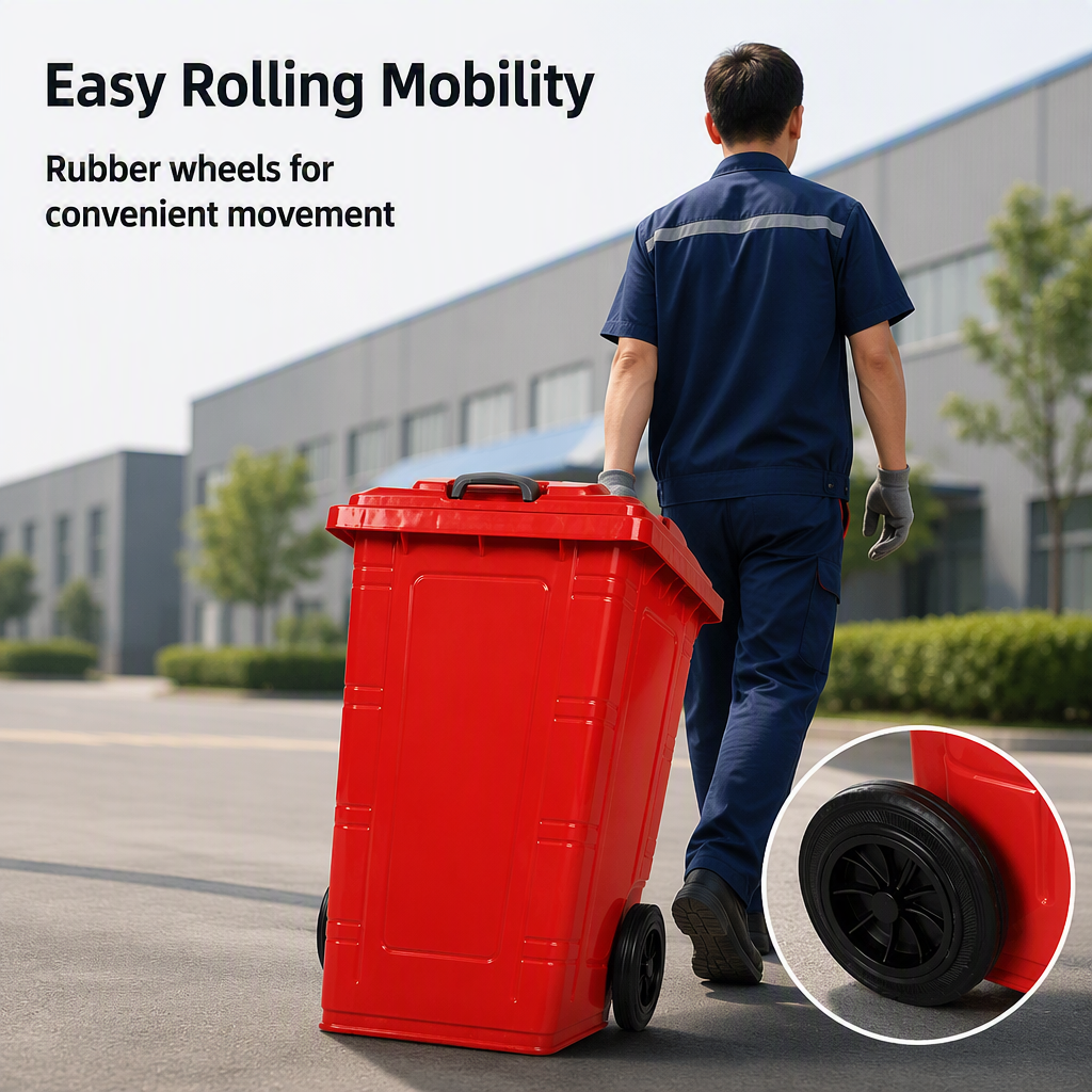 High Quality 240L Customizable Large Galvanized Steel Heavy Duty Eco-Friendly Commercial Outdoor Storage Bin