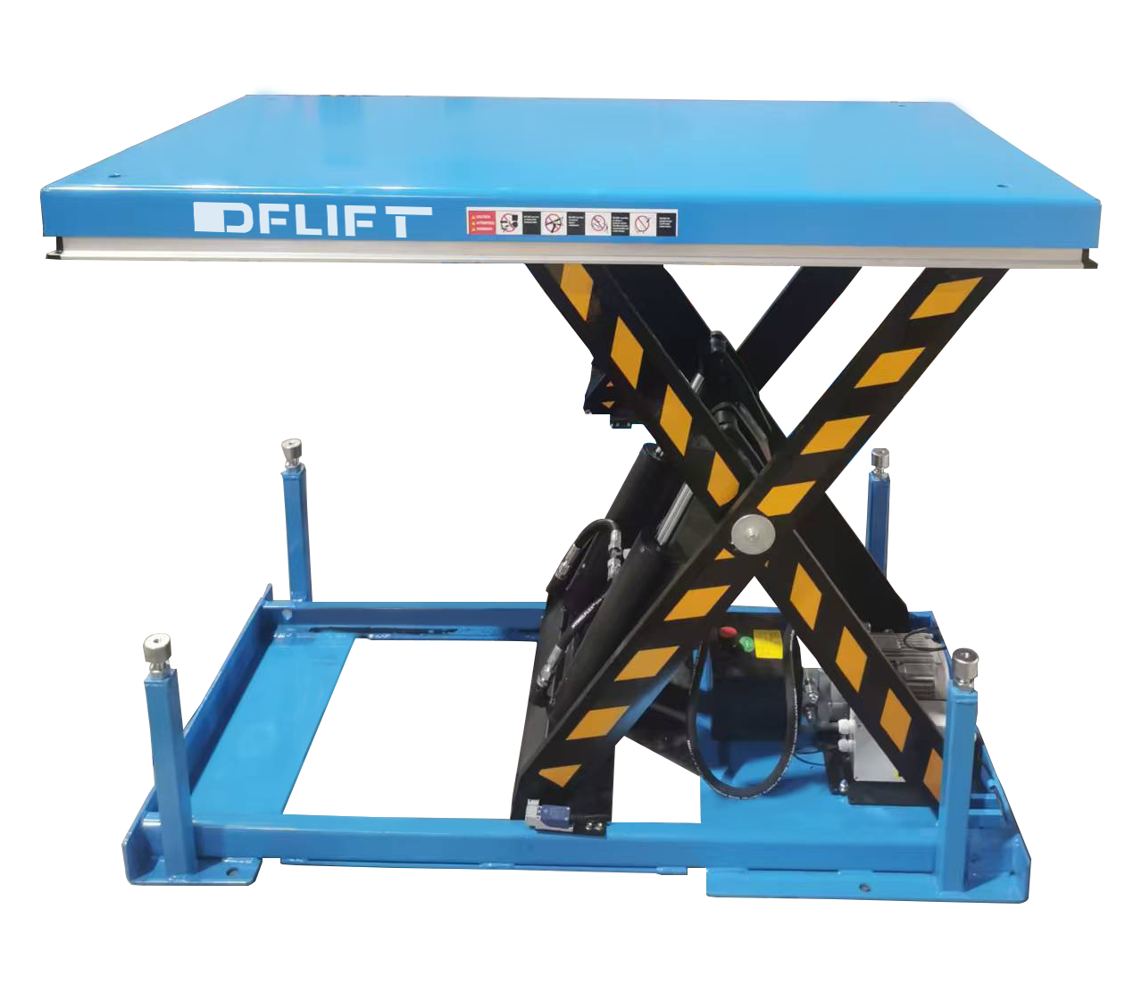 DFLIFT 1m Stationary Scissor Lift Table Electric Hydraulic with 1000kg Capacity Pit Mounted Lift Tables