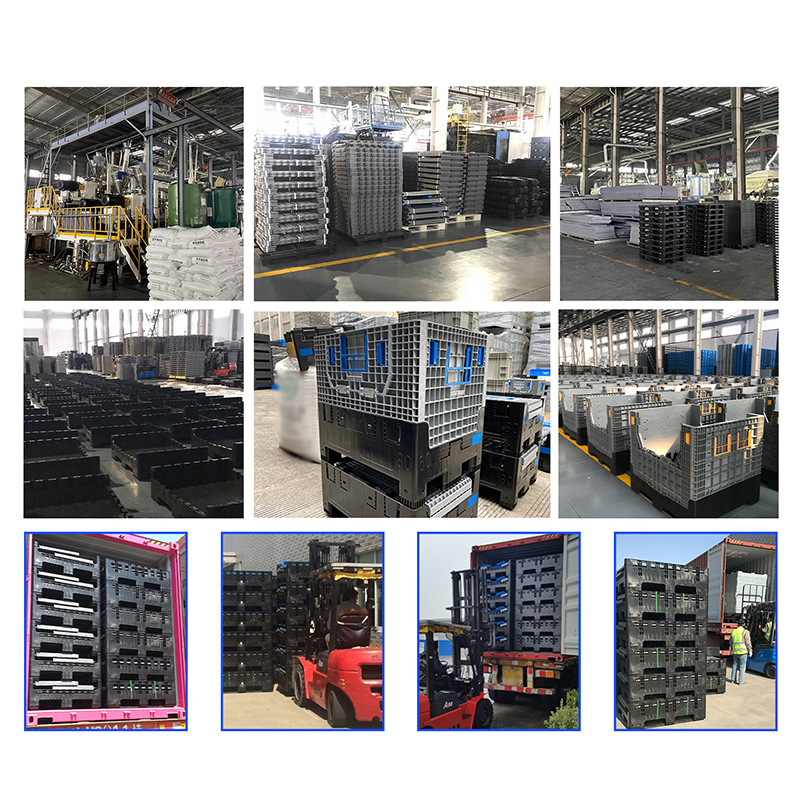 HDPE Warehouse Storage Euro Bulk Foldable Plastic Pallet Container 800x600x760mm Collapsible Stackable Large Pallet Box