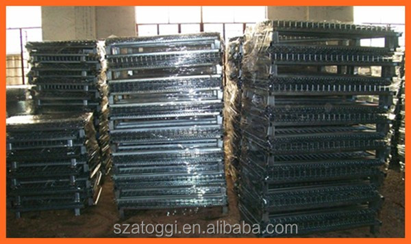 Heavy Duty Galvanized Steel Storage Pallet Crate with 1000kg Capacity for Industrial Warehouse