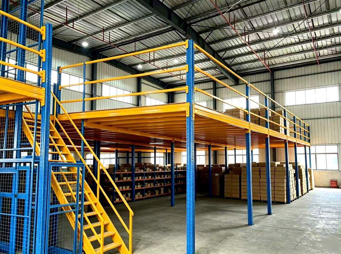 HONGXIN Heavy Duty Customizable Steel Multilayer Corrosion Protected Adjustable Boltless Mezzanine 300-1000kg/sqm Load Capacity