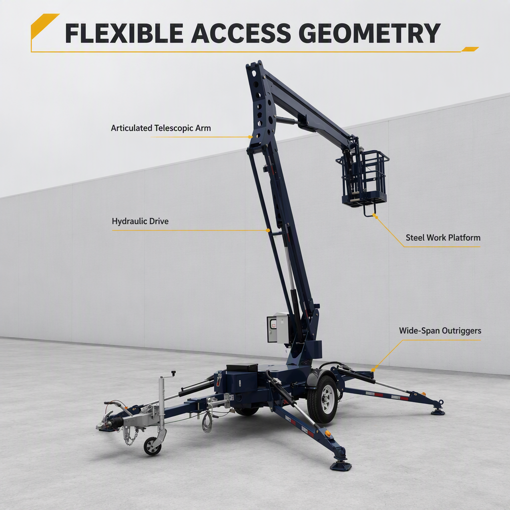 Towable Cherry Picker Hydraulic Mechanism Detail
