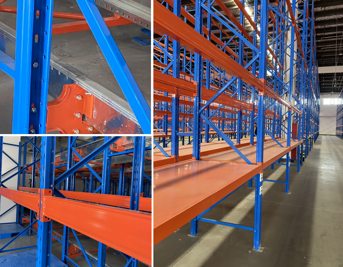 Heavy Duty Steel Drive-In Pallet Racking System 5 Tier Warehouse Racks High Density Storage Corrosion Protection Electrostatic