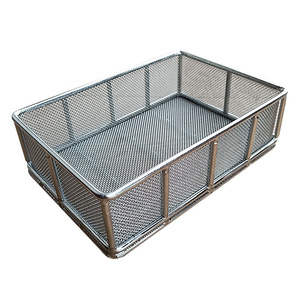 OEM 304 Stainless Steel Knit Mesh Industrial Cleaning Storage Wire Baskets Metal Baskets for Storage