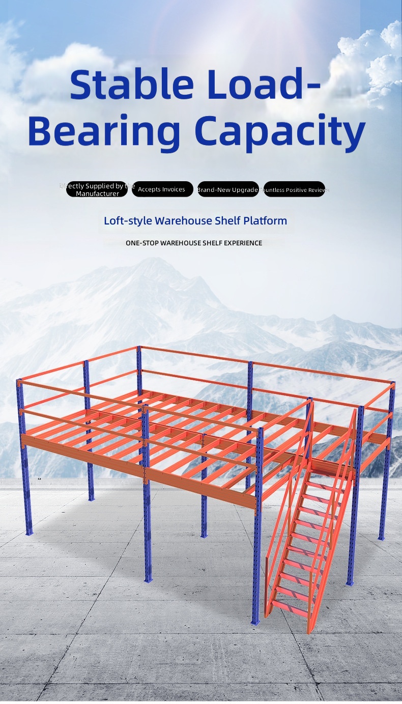 Wholesale Loft Platform Racking Two-Story Heavy-Duty Cold-Rolled Steel Storage Mezzanine Structure Reinforced Shelving