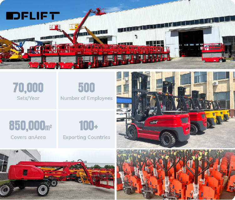 DFLIFT 1m Stationary Scissor Lift Table Electric Hydraulic with 1000kg Capacity Pit Mounted Lift Tables