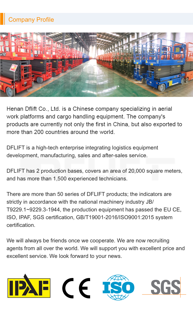 DFLIFT 1m Stationary Scissor Lift Table Electric Hydraulic with 1000kg Capacity Pit Mounted Lift Tables
