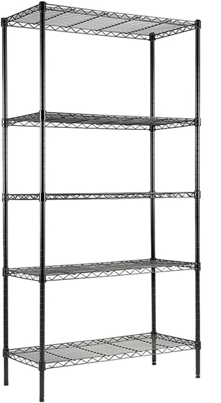 5-tier black epoxy light duty shelf display