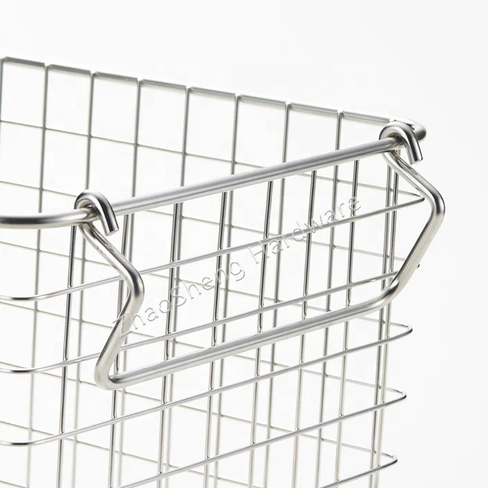 Bathroom Laundry Stackable Stainless Steel Basket Pantry Fruit Vegetable Kitchen Wire Metal Storage Basket for Organizing