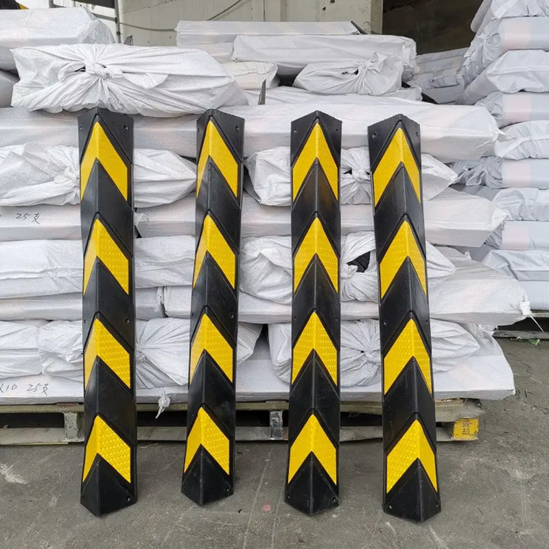 Heavy Duty Industrial Corner Guard Dock Garage Protector Anti-Collision Rubber+Plastic Column Protectors 50-200mm Height Curb
