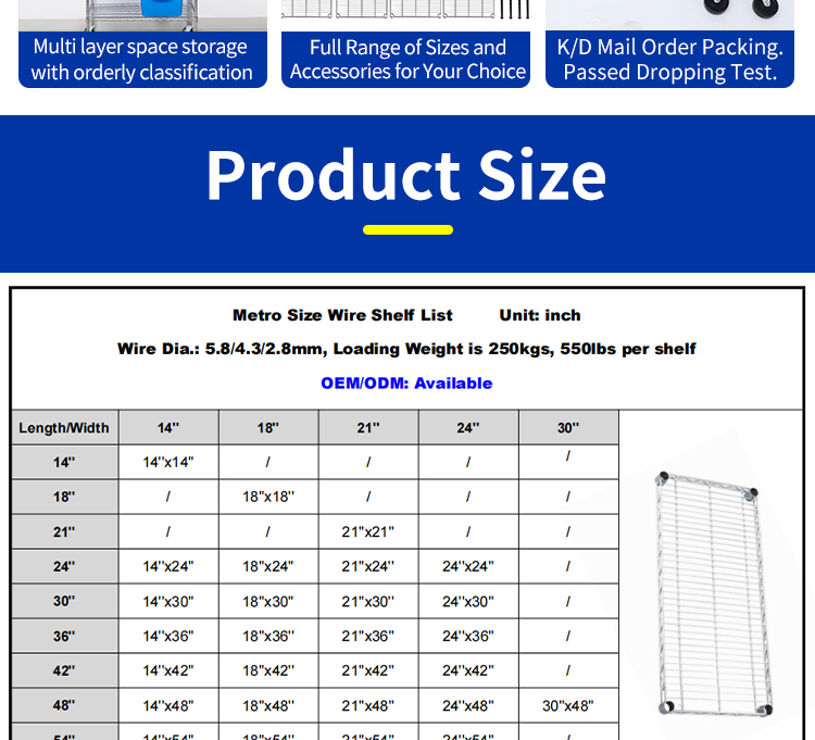Authentic Factory Production 4-layer Epoxy Green Black Wire Shelving Metal Storage Rack Warehouse Heavy Duty Racking